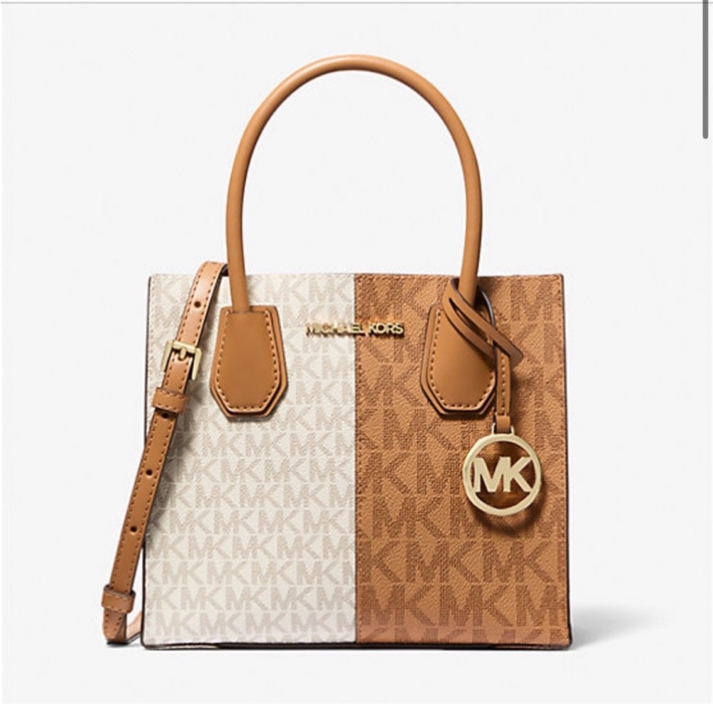 Michael Kors Mercer Medium Two-Tone
Logo Crossbody Bag - Picture 4 of 5